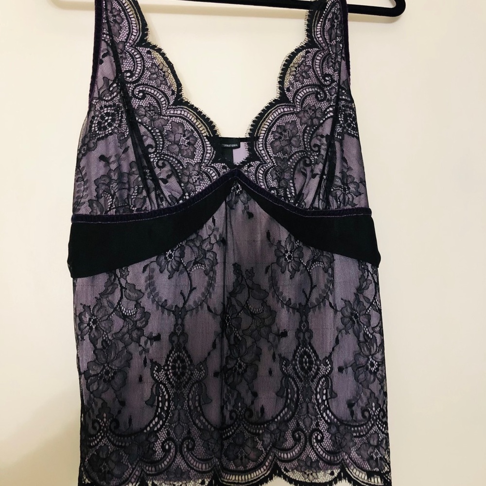 Purple with Lace overlay camisole - worn once - L